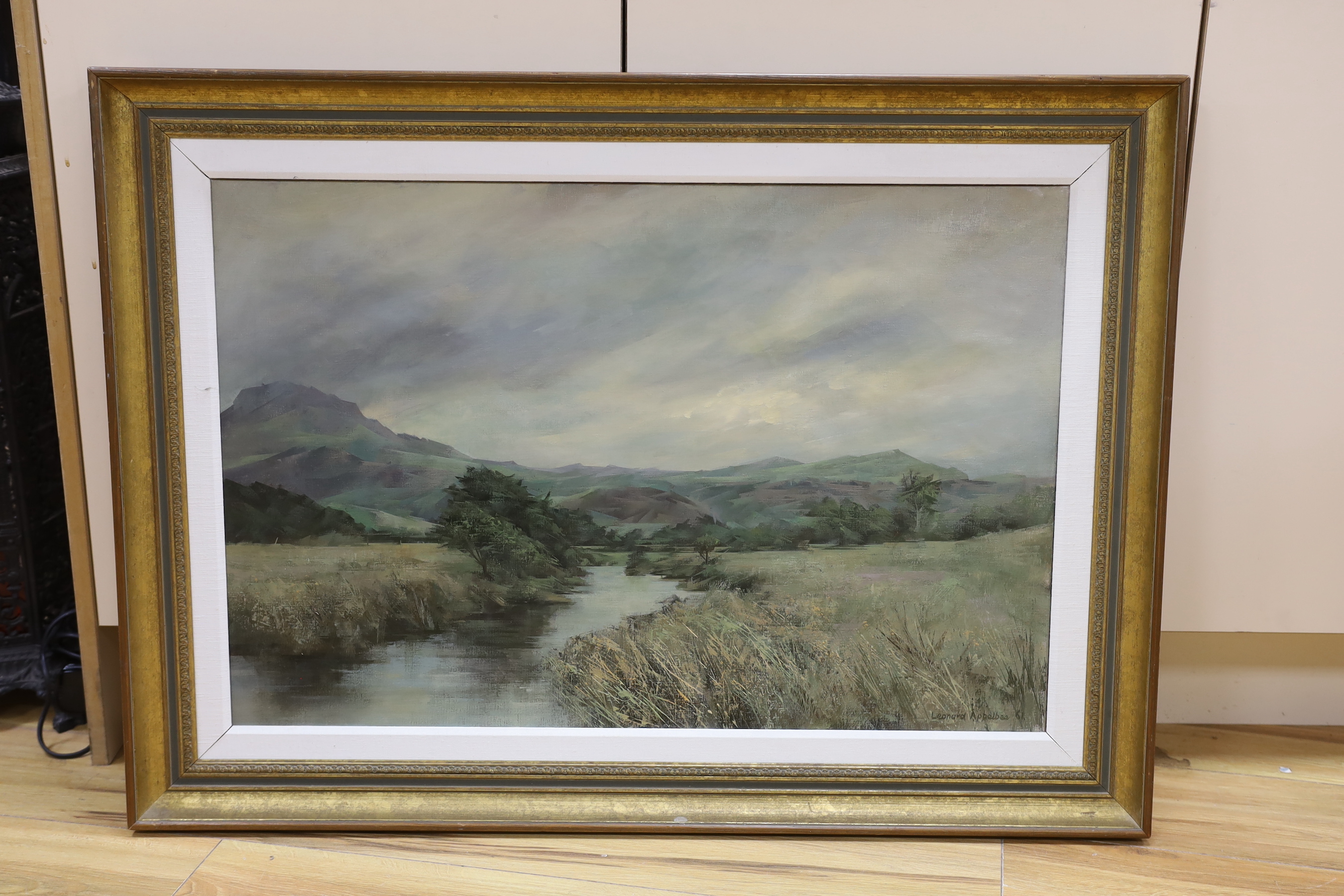 Leonard Appelbee (1914-2000), oil on canvas, 'Afon Croeser', signed and dated '61, Howard Roberts Gallery label verso, 50 x 75cm